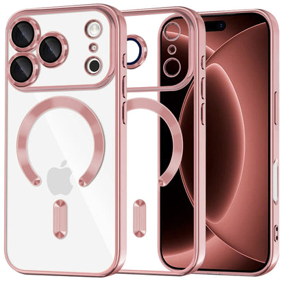 Custodia MagSafe per Apple iPhone 18 Pro Max / 17 Pro Max, Techsuit, Luxury Crystal, Rosa