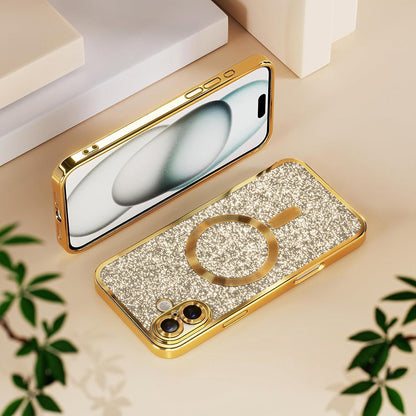 Coque MagSafe pour Apple iPhone 18 Pro Max / 17 Pro Max, Techsuit, Luxury Glitter, Argentée