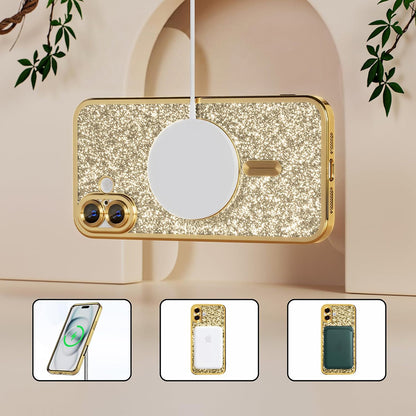 Custodia MagSafe per Apple iPhone 18 Pro Max / 17 Pro Max, Techsuit, Luxury Glitter, Viola Scuro