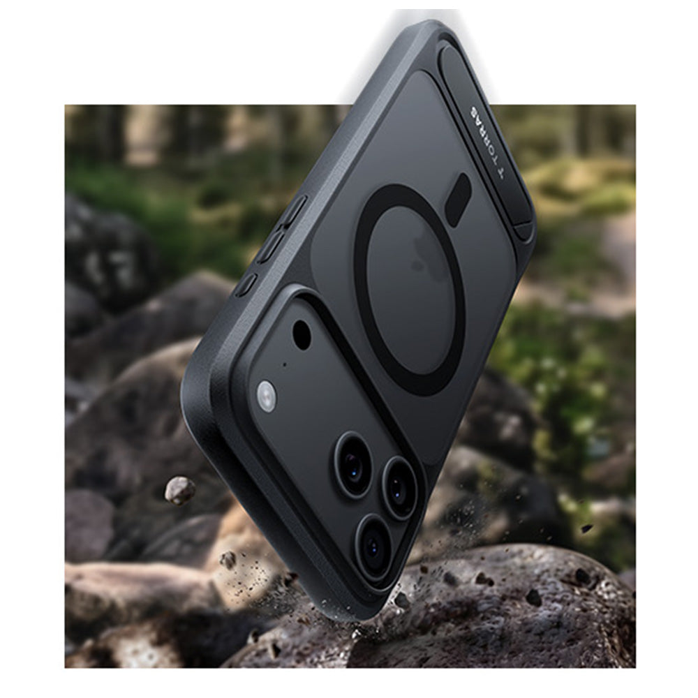Custodia MagSafe per Apple iPhone 18 Pro Max / 17 Pro Max, Torras, Ostand L1 Guardian, Nera