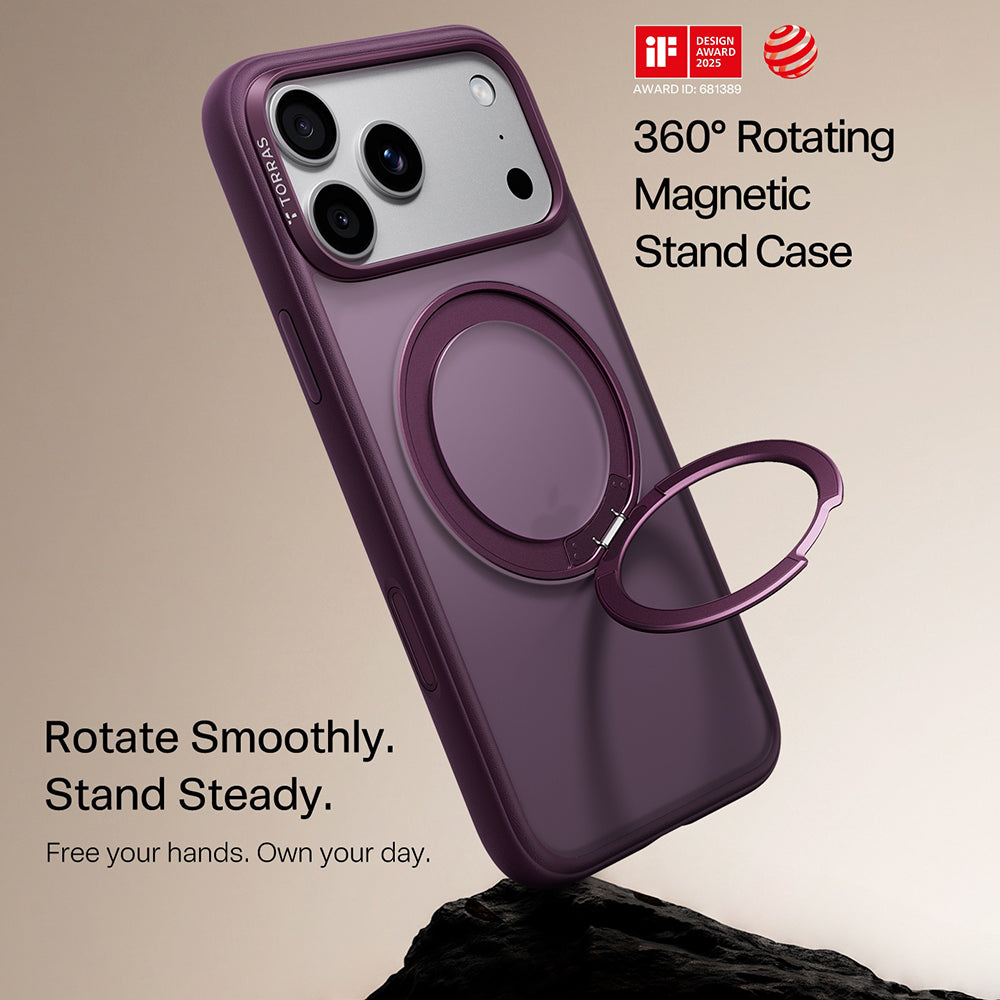 Custodia MagSafe per Apple iPhone 18 Pro Max / 17 Pro Max, Torras, Ostand O1 Guardian, Viola
