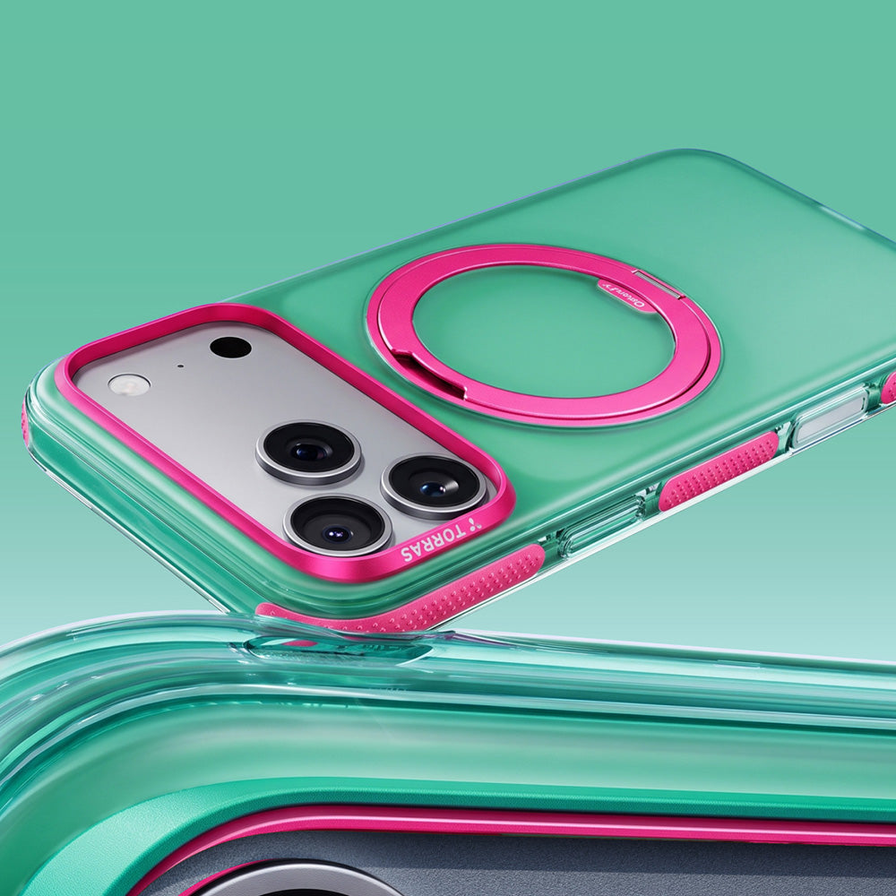 Coque MagSafe pour Apple iPhone 18 Pro Max / 17 Pro Max, Torras, Ostand O3 Hue, Vert