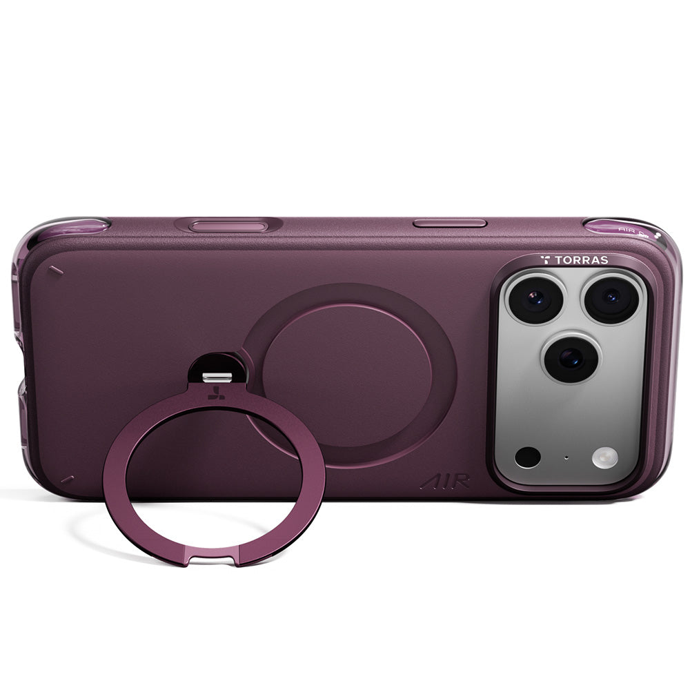 Custodia MagSafe per Apple iPhone 18 Pro Max / 17 Pro Max, Torras, Ostand Q3 Air Essential, Viola