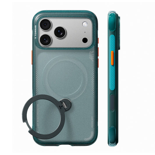 Custodia MagSafe per Apple iPhone 18 Pro Max / 17 Pro Max, Torras, Ostand Q3 Air, Verde