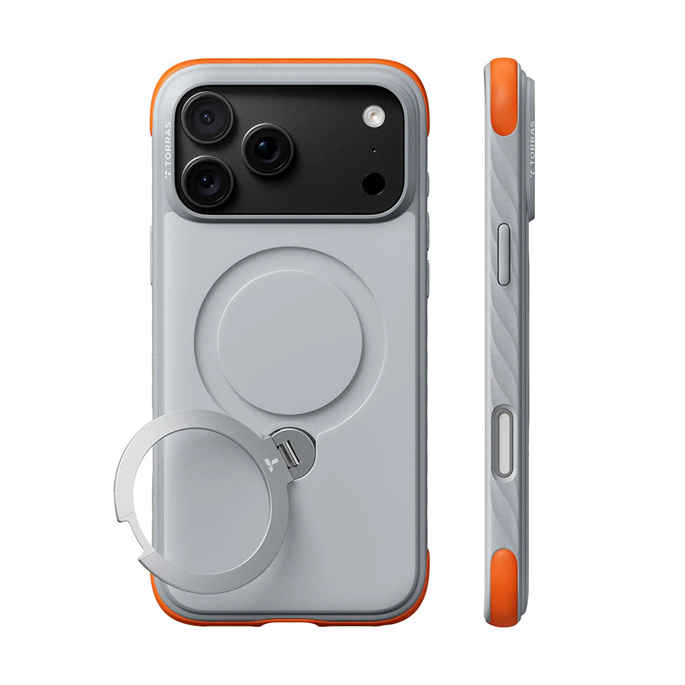 Custodia MagSafe per Apple iPhone 18 Pro Max / 17 Pro Max, Torras, Ostand Q3 Rugged, Bianca