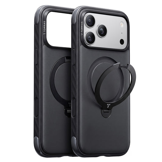 Custodia MagSafe per Apple iPhone 18 Pro Max / 17 Pro Max, Torras, Ostand Q3 Rugged, Nera