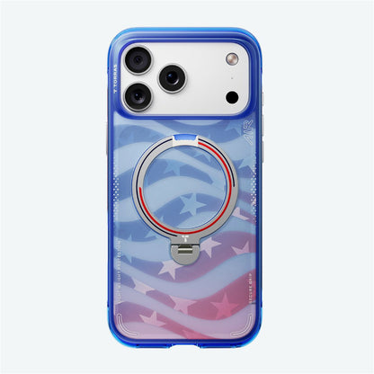 Custodia MagSafe per Apple iPhone 18 Pro Max / 17 Pro Max, Torras, Ostand Spin Air Football, Blu