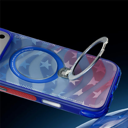 Custodia MagSafe per Apple iPhone 18 Pro Max / 17 Pro Max, Torras, Ostand Spin Air Football, Blu