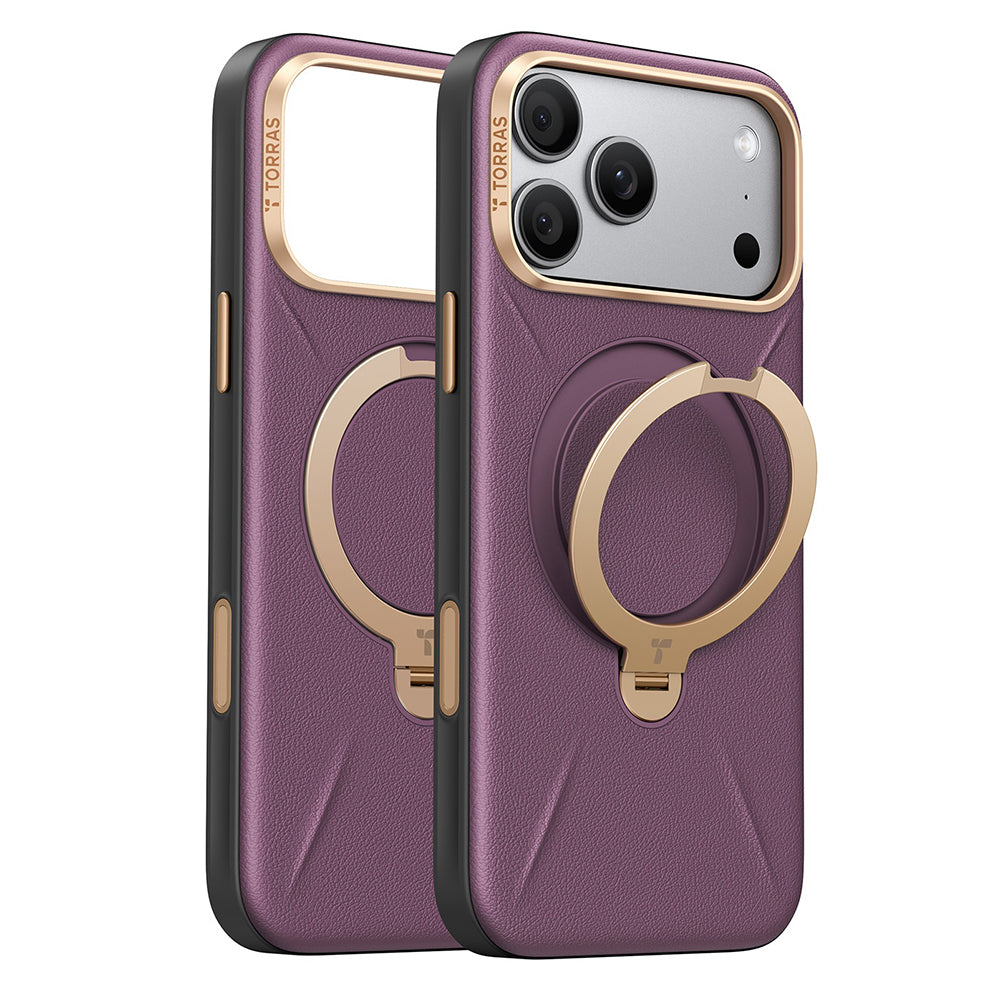 MagSafe-Hülle für Apple iPhone 18 Pro Max / 17 Pro Max, Torras, QPRO Leder, Lila