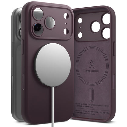 Custodia MagSafe per Apple iPhone 18 Pro Max, Ringke, silicone, bordeaux scuro