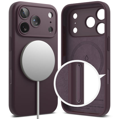 Custodia MagSafe per Apple iPhone 18 Pro, Ringke, silicone, bordeaux scuro