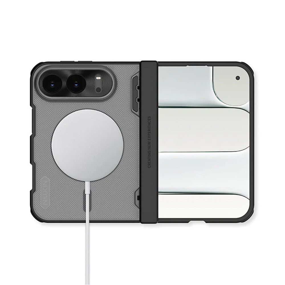 Coque MagSafe pour Apple iPhone Duo, Nillkin, Super Frosted Shield, noire transparente satinée