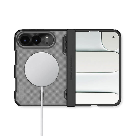 MagSafe-Hülle für Apple iPhone Duo, Nillkin, Super Frosted Shield, Schwarz, transparent und satiniert