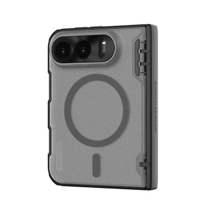 Coque MagSafe pour Apple iPhone Duo, Nillkin, Super Frosted Shield, noire transparente satinée