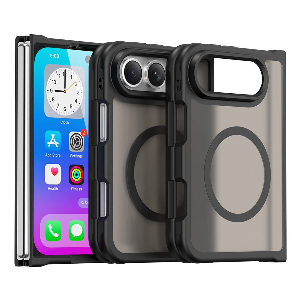 Custodia MagSafe per Apple iPhone Duo, Techsuit, HaloFrost II, Nera