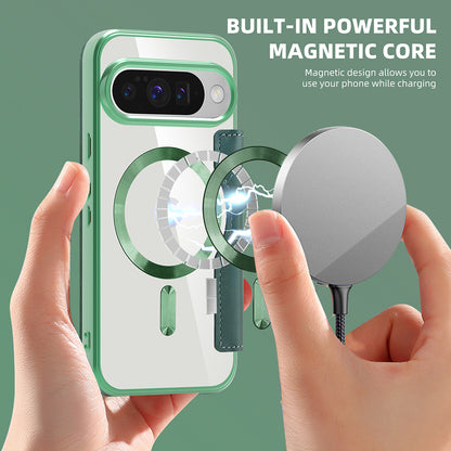 Coque MagSafe pour Google Pixel 10 Pro / 10, Techsuit, SmartMag Book, Vert