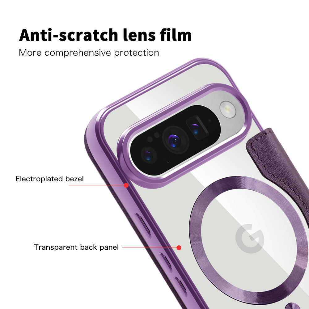 Coque MagSafe pour Google Pixel 10 Pro XL, Techsuit, SmartMag Book, Violet
