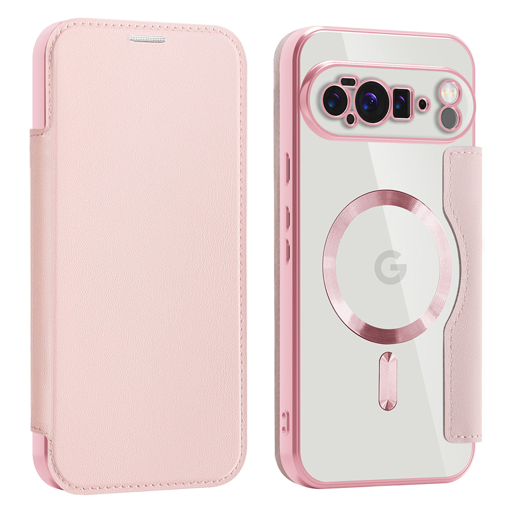 Coque MagSafe pour Google Pixel 10 Pro XL, Techsuit, SmartMag Book, Rose