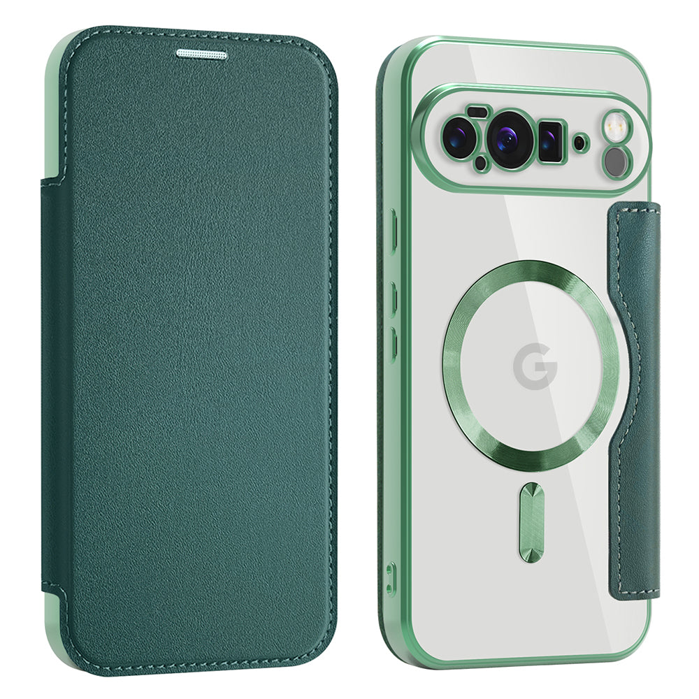 Custodia MagSafe per Google Pixel 10 Pro XL, Techsuit, SmartMag Book, Verde