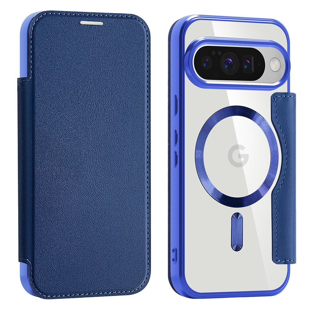 Custodia MagSafe per Google Pixel 10 Pro / 10, Techsuit, SmartMag Book, Blu