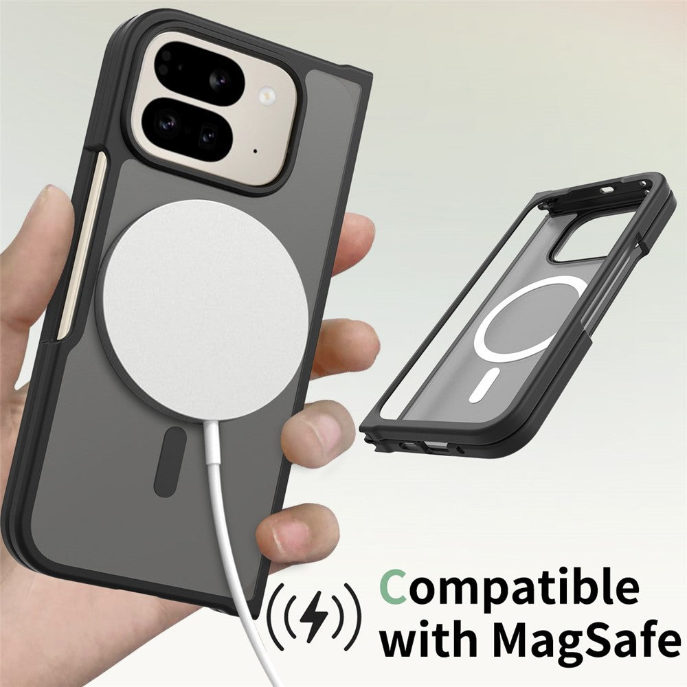 Coque MagSafe pour Google Pixel 11 Pro Fold, Techsuit, PureFrost, Noir Satiné