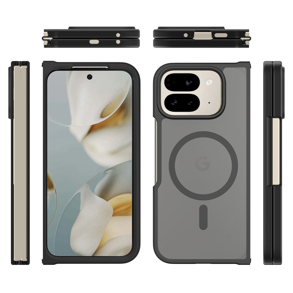Coque MagSafe pour Google Pixel 11 Pro Fold, Techsuit, PureFrost, Noir Satiné
