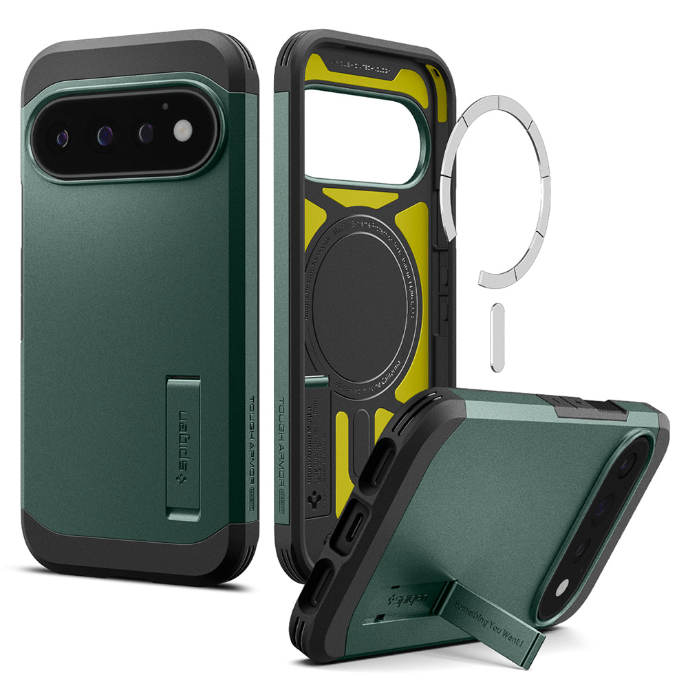 Custodia MagSafe per Google Pixel 11 Pro, Spigen, Tough Armor, Verde ACS11859
