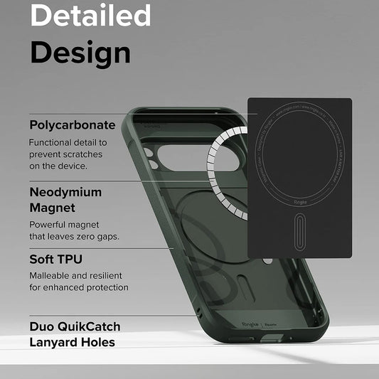 Custodia MagSafe per Google Pixel 9 Pro, Ringke, Onyx, Verde Scuro