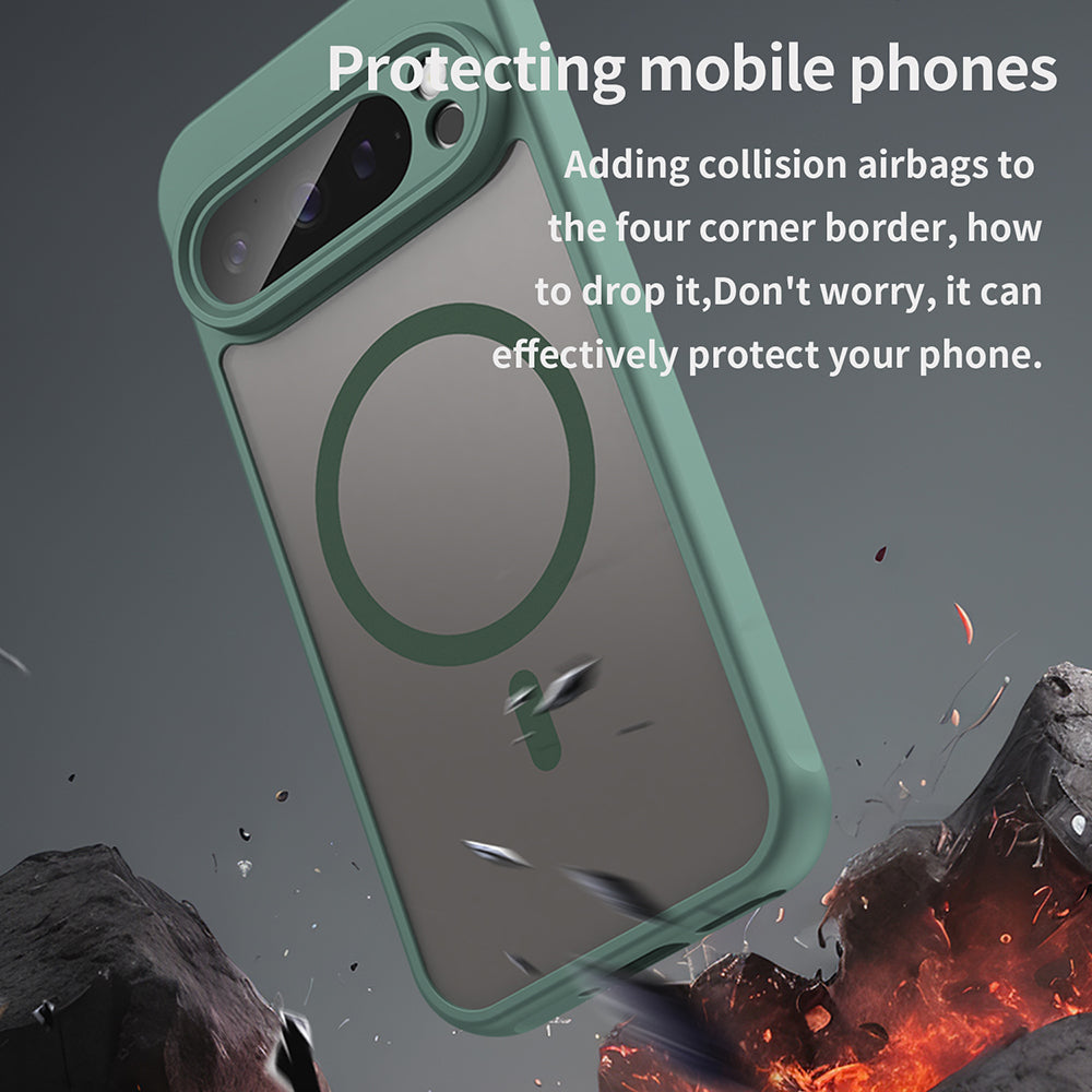 Coque MagSafe pour Google Pixel 9 Pro, Techsuit, HaloFrost II, Vert