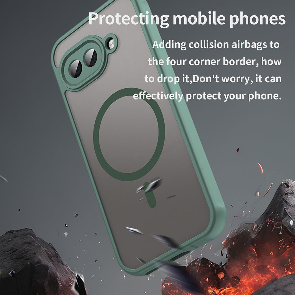 Custodia MagSafe per Google Pixel 9a, Techsuit, HaloFrost II, Verde