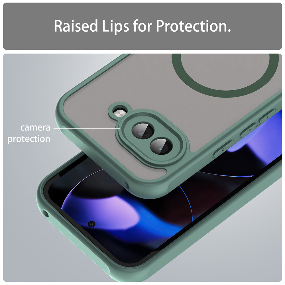 Custodia MagSafe per Google Pixel 9a, Techsuit, HaloFrost II, Verde