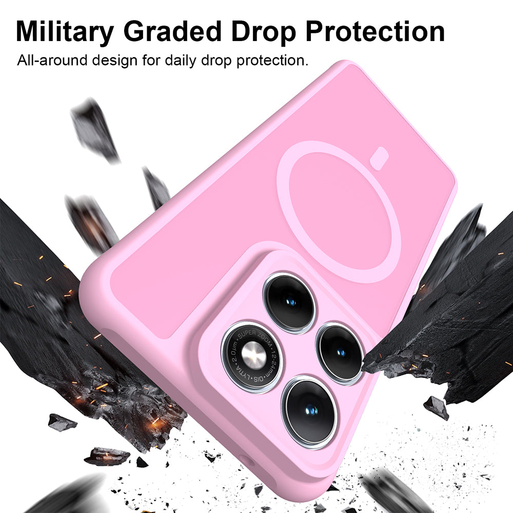 Custodia MagSafe per Motorola Edge 70 Fusion, Techsuit, HaloFrost II, Rosa