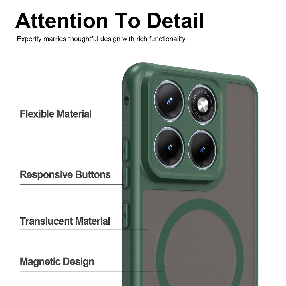 Custodia MagSafe per Motorola Edge 70 Fusion, Techsuit, HaloFrost II, Verde