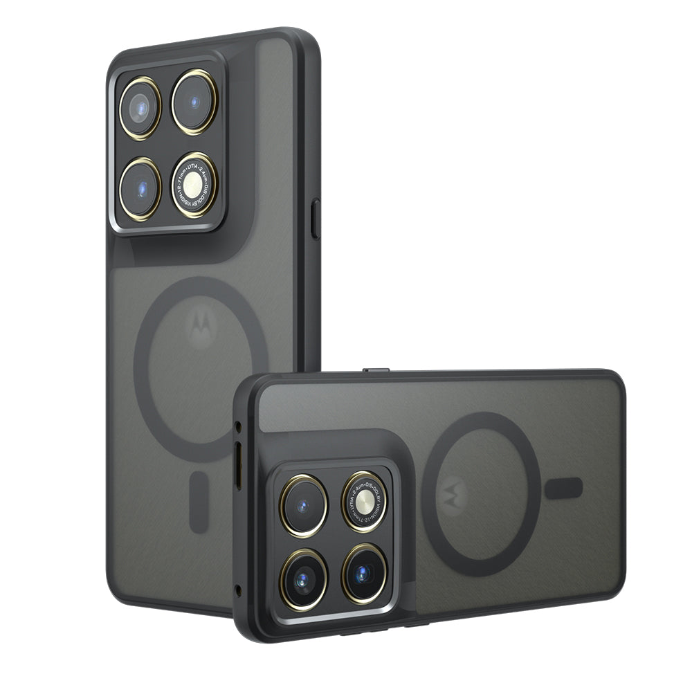 Coque MagSafe pour Motorola Edge 70 Pro, Techsuit, PureFrost, Noir Satiné