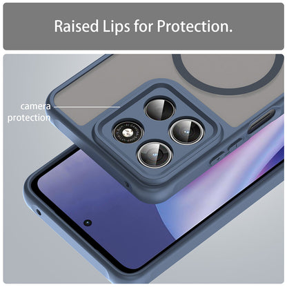 Custodia MagSafe per Motorola Moto G47 / G37 Power / G37, Techsuit, HaloFrost II, Blu Navy