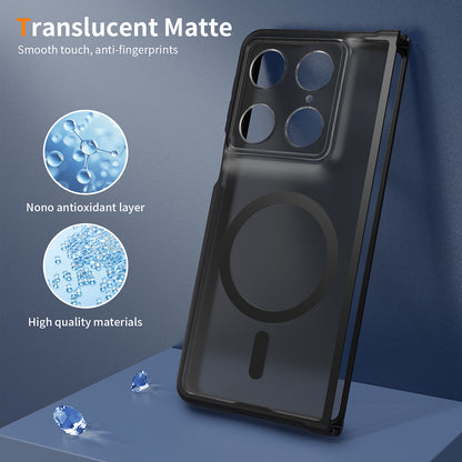 Coque MagSafe pour Motorola Razr Fold, Techsuit, PureFrost, Noir Satiné
