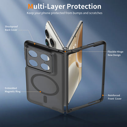 Coque MagSafe pour Motorola Razr Fold, Techsuit, PureFrost, Noir Satiné