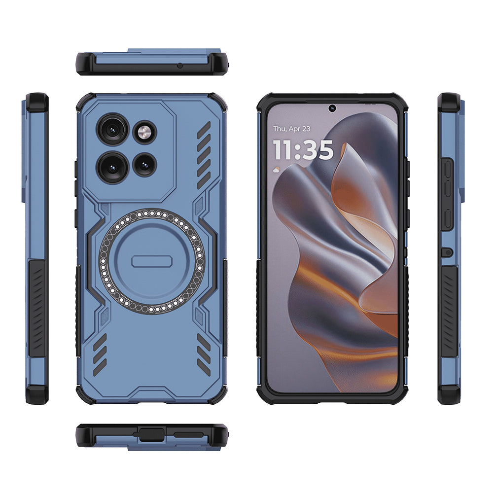 Coque MagSafe pour Motorola ThinkPhone 25 / Edge 50 Neo, Techsuit, ArmorMag, Bleue