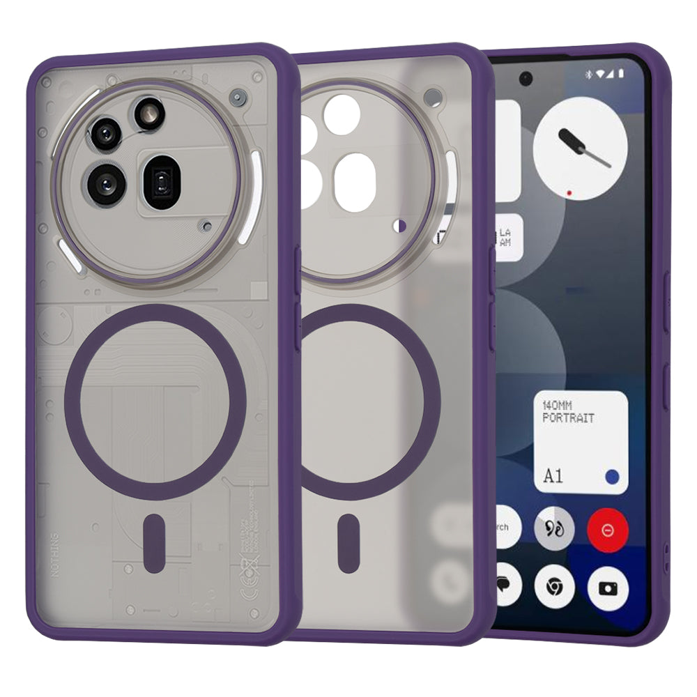 MagSafe-Hülle für Nothing Phone (3a) Pro, Techsuit, HaloFrost, Dunkellila
