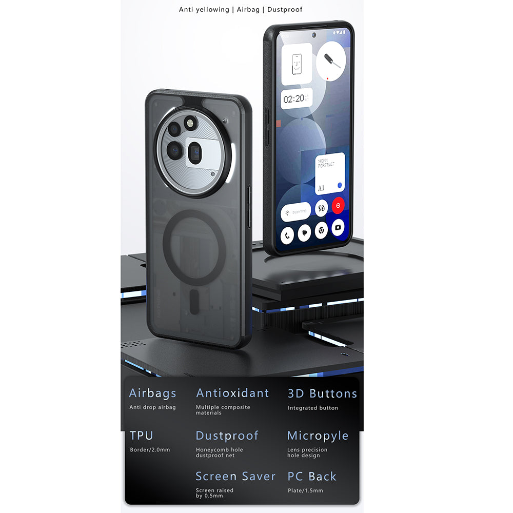 MagSafe-Hülle für Nothing Phone (3a) Pro, Techsuit, PureFrost, Schwarz