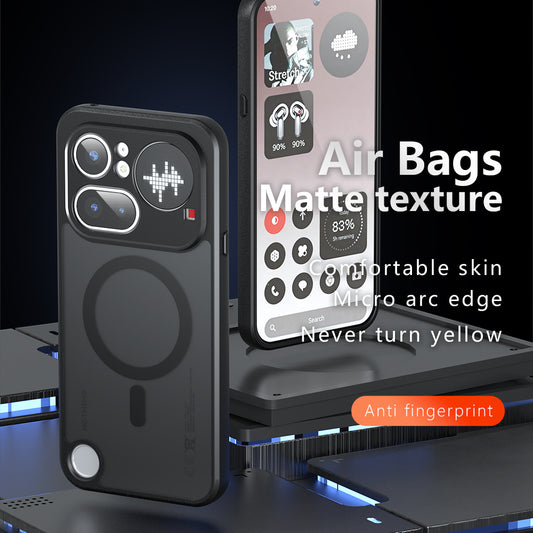 Custodia MagSafe per Nothing Phone (4b), Techsuit, PureFrost, Nero Satinato