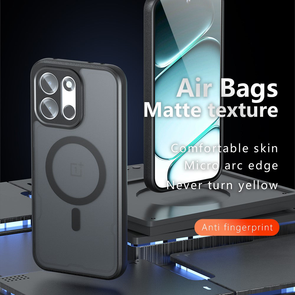 Custodia MagSafe per OnePlus Nord 6, Techsuit, PureFrost, Nero Satinato