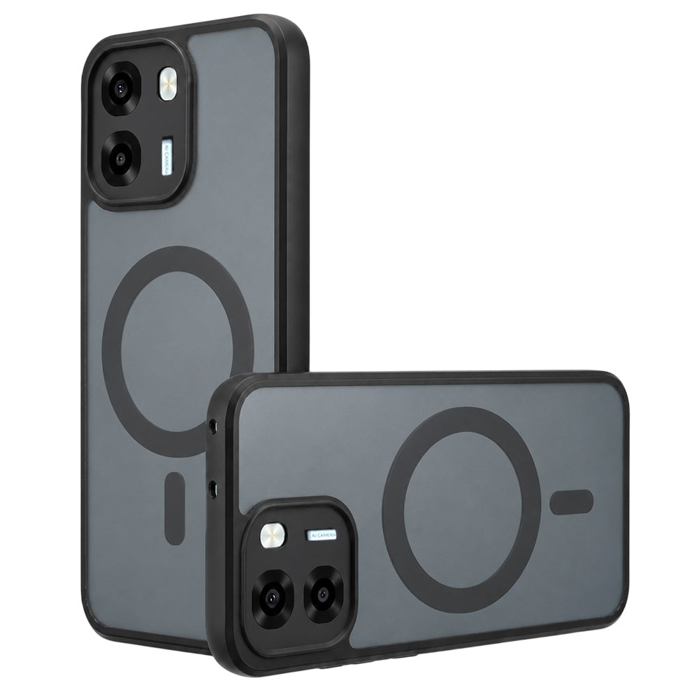 Custodia MagSafe per Oppo A6 4G, Techsuit, PureFrost, Nero Satinato