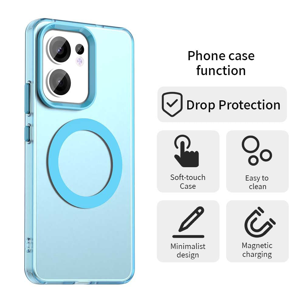 Custodia MagSafe per Oppo Reno13 FS 5G / Reno13 F 4G / Reno13 F, Techsuit, CandyCase, Blu