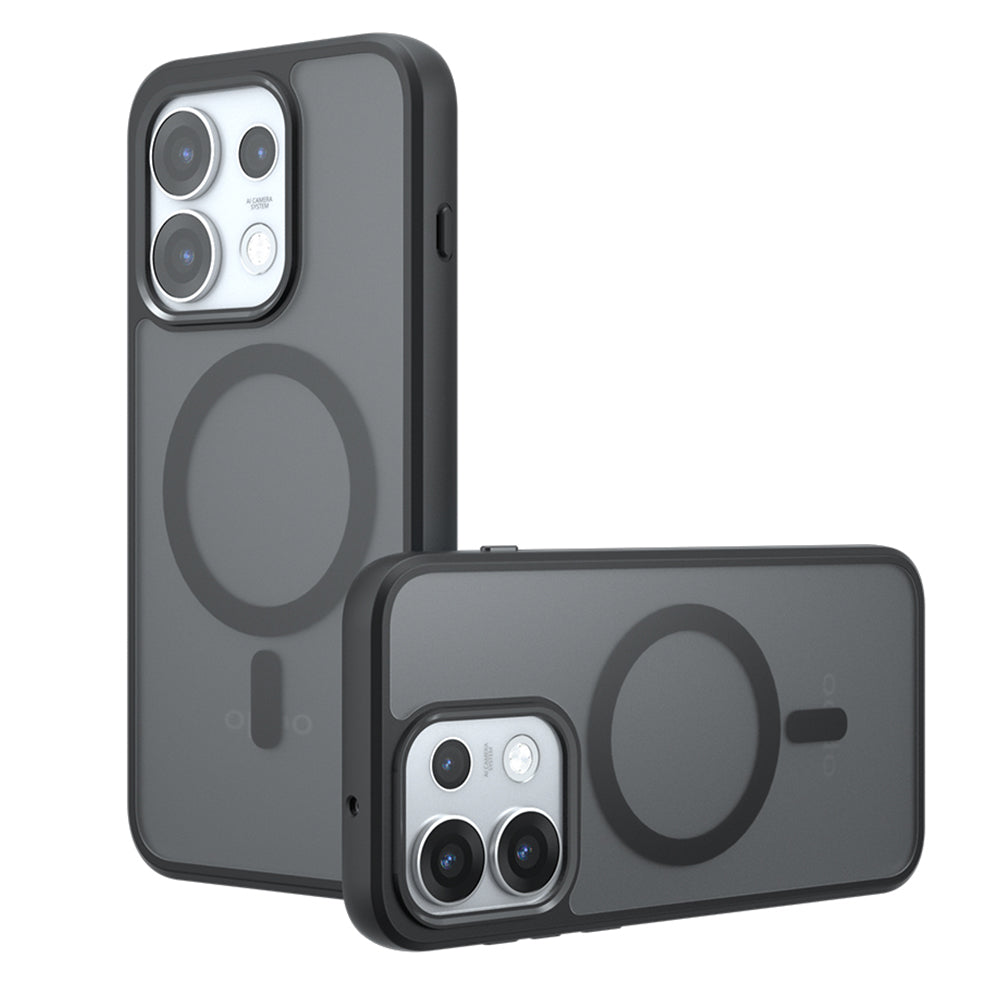 Custodia MagSafe per Oppo Reno16 Pro, Techsuit, PureFrost, Nero Satinato