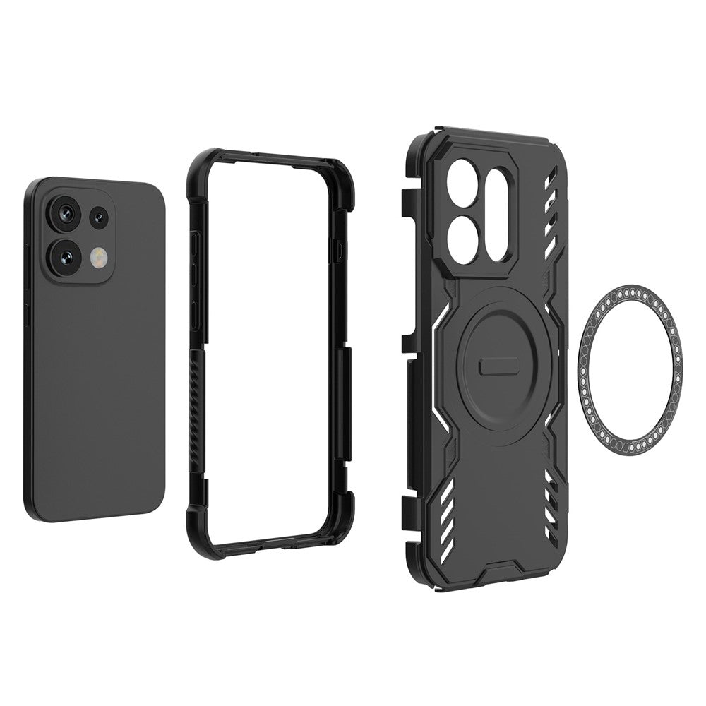 MagSafe-Hülle für Oppo Reno16 / Reno16 Pro, Techsuit, ArmorMag, Schwarz