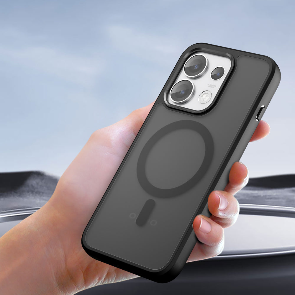 Custodia MagSafe per Oppo Reno16, Techsuit, PureFrost, Nero Satinato