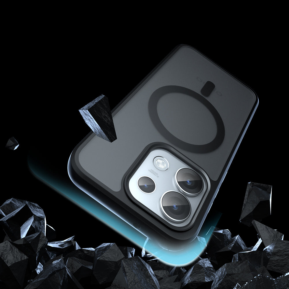 Custodia MagSafe per Oppo Reno16, Techsuit, PureFrost, Nero Satinato