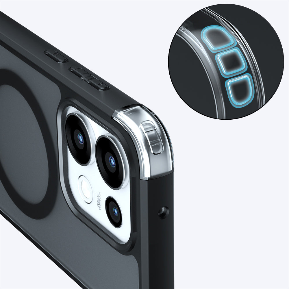 Custodia MagSafe per Oppo Reno16, Techsuit, PureFrost, Nero Satinato