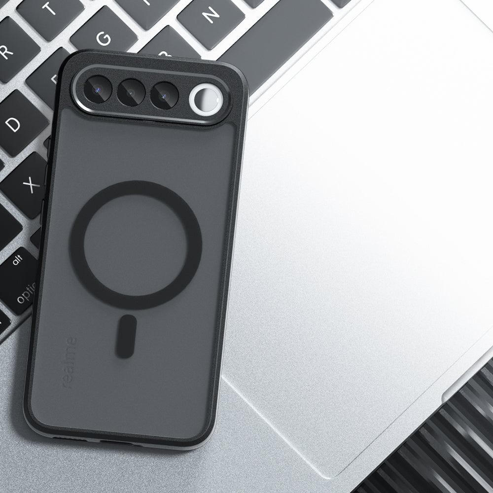 Coque MagSafe pour Realme 16, Techsuit, PureFrost, Noir Satiné